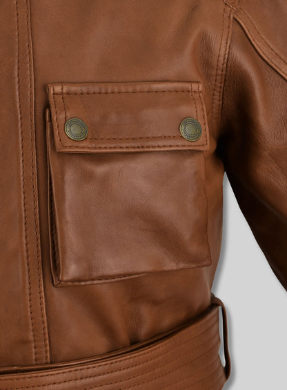 Log Cabin Brown Wax Leather Jacket #286