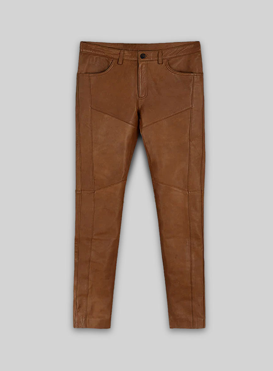 Log Cabin Brown Wax Noach Leather Pants