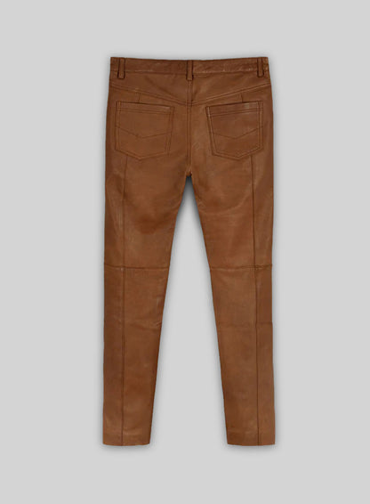 Log Cabin Brown Wax Noach Leather Pants