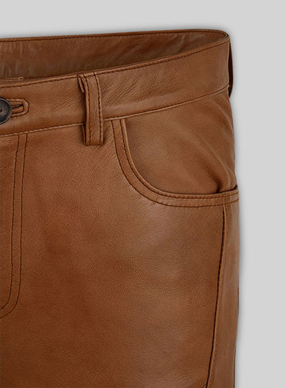 Log Cabin Brown Wax Noach Leather Pants