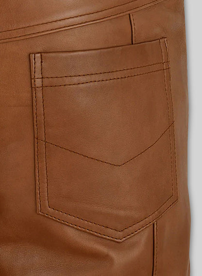 Log Cabin Brown Wax Noach Leather Pants