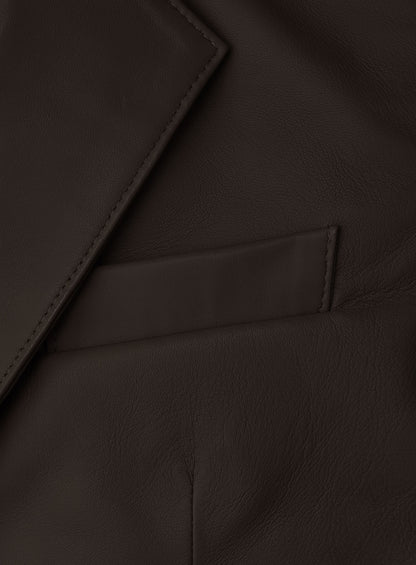Louis Brown Lambskin Leather Blazer