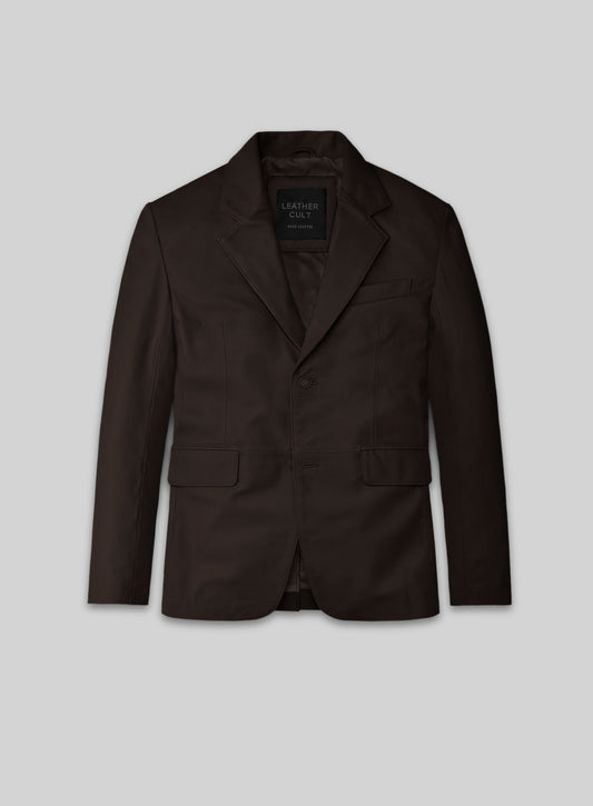Louis Brown Lambskin Leather Blazer