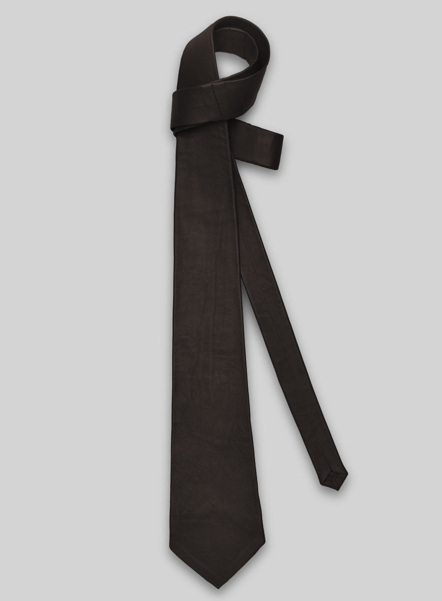 Louis Brown Lambskin Leather Tie