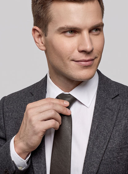 Louis Brown Lambskin Leather Tie