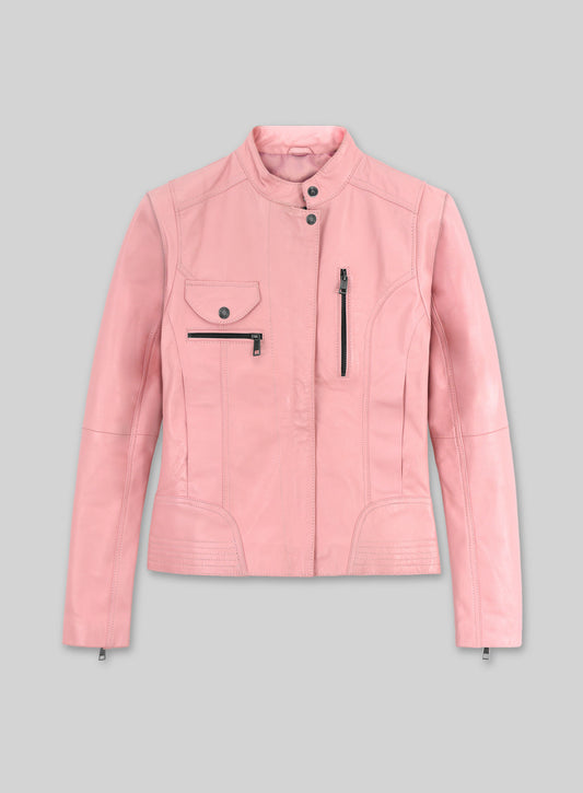 Light Pink Leather Jacket # 520