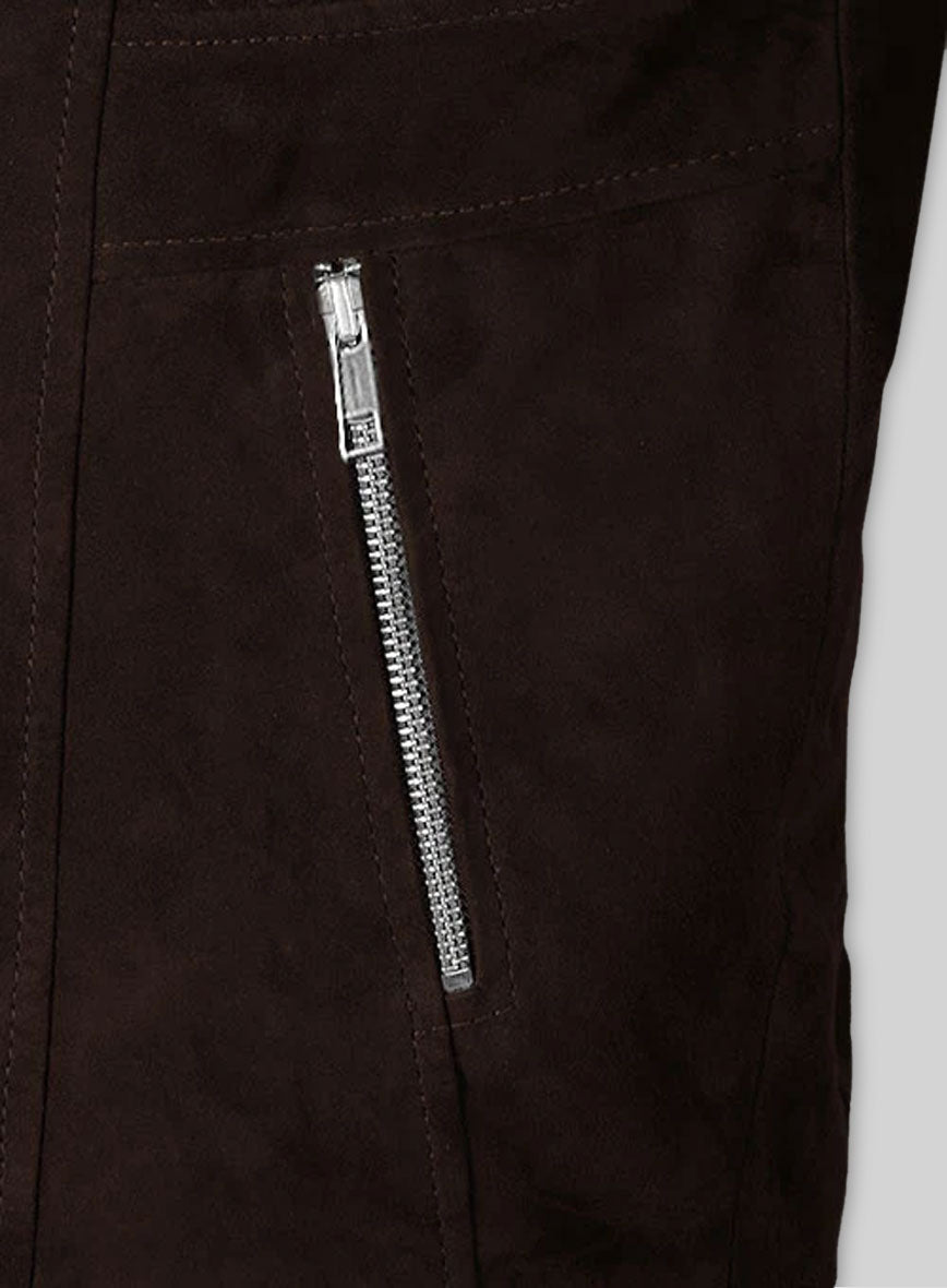Soft Dark Brown Suede Leather Vest # 354
