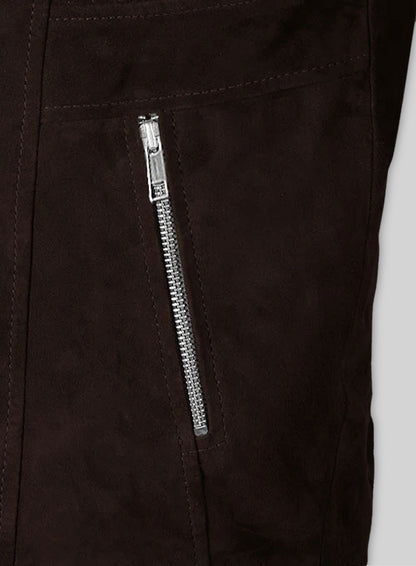 Soft Dark Brown Suede Leather Vest # 354