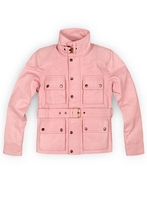 Light Pink Leather Jacket # 286 - LeatherCult