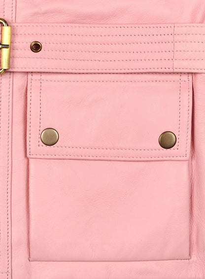 Light Pink Leather Jacket # 286 - LeatherCult
