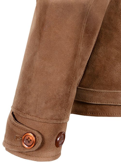 Light Vintage Tan Hide Albert Einstein Leather Jacket - LeatherCult