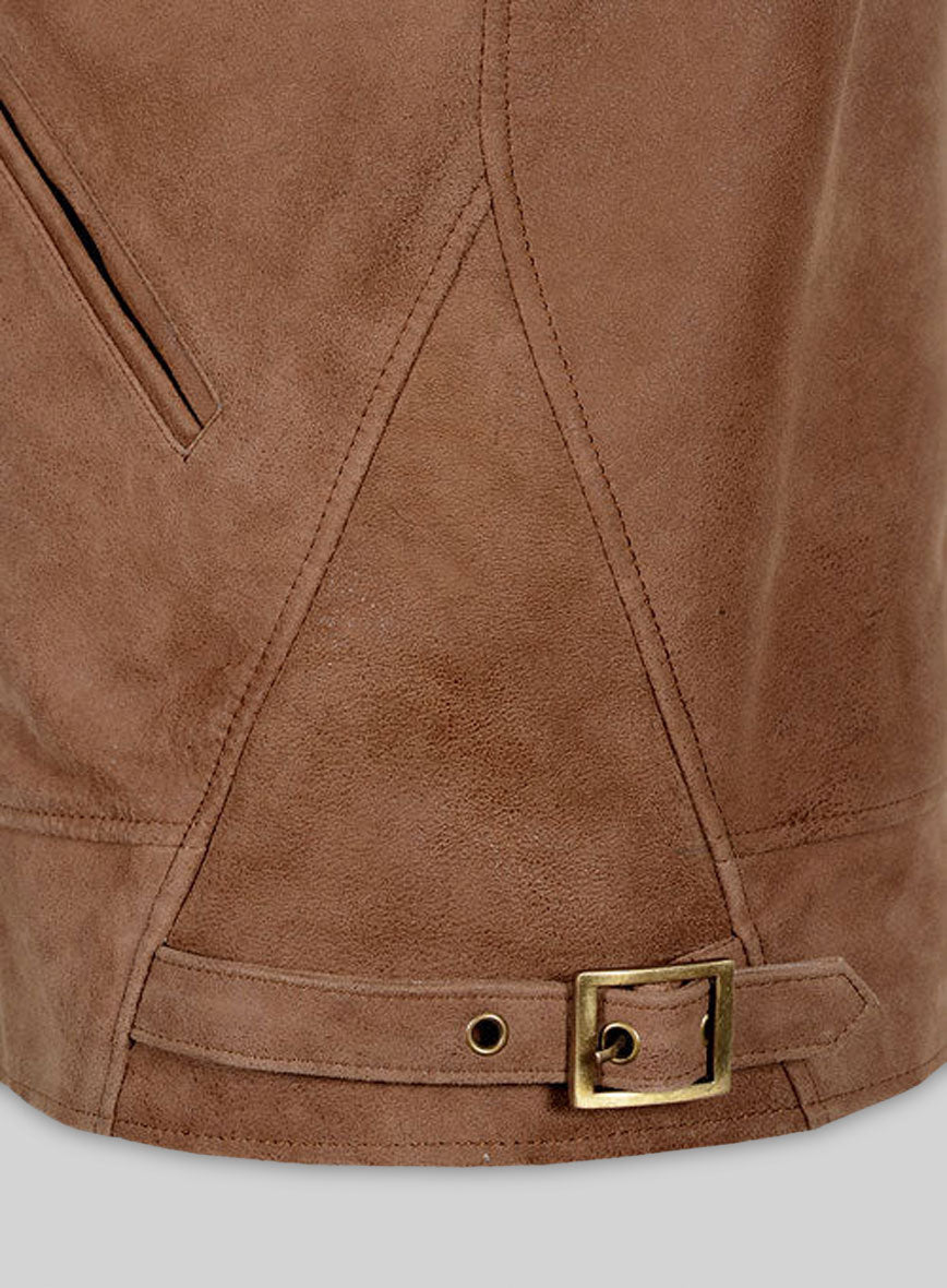 Light Vintage Tan Hide Albert Einstein Leather Jacket