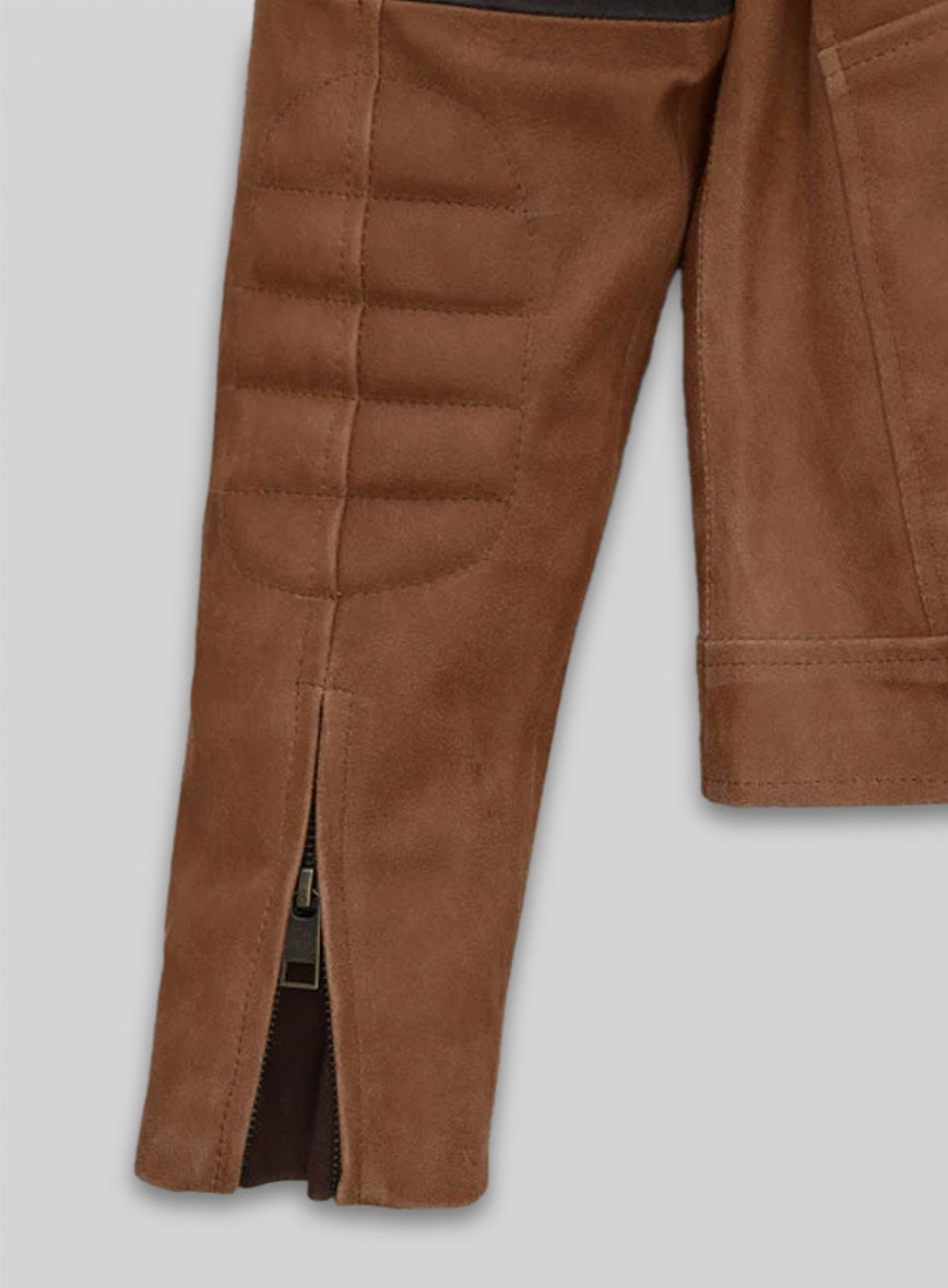Light Vintage Tan Hide Leather Fighter T-Shirt Jacket