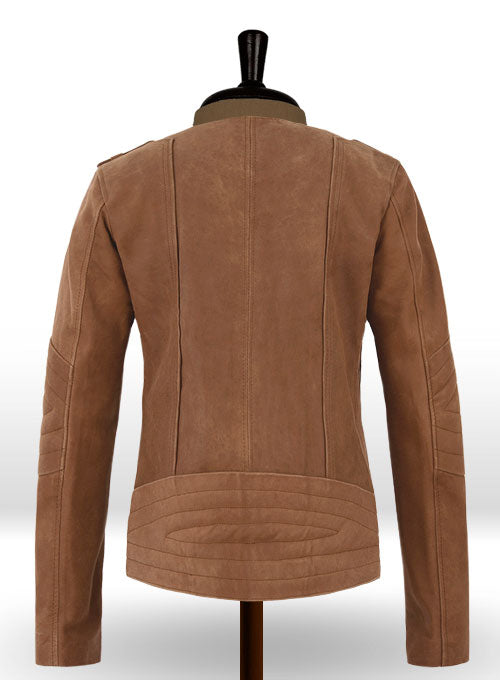 Light Vintage Tan Hide Leather Jacket # 220 - LeatherCult