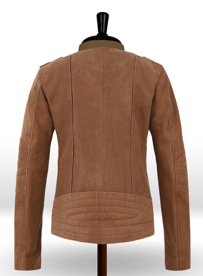 Light Vintage Tan Hide Leather Jacket # 220 - LeatherCult