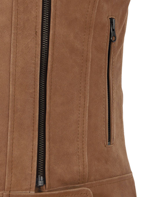 Light Vintage Tan Hide Leather Jacket # 220 - LeatherCult