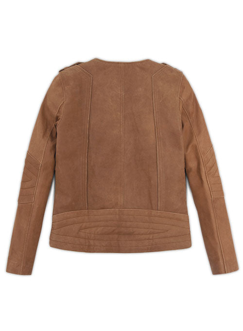 Light Vintage Tan Hide Leather Jacket # 220 - LeatherCult