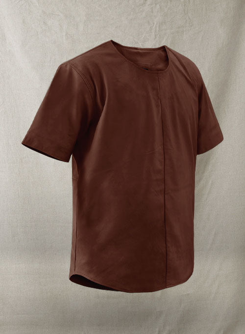 Light Weight Unlined Leather T- shirt - LeatherCult