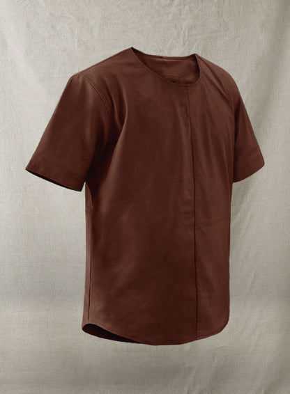 Light Weight Unlined Leather T- shirt - LeatherCult