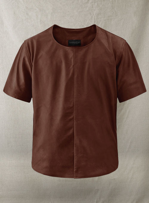 Light Weight Unlined Leather T- shirt - LeatherCult