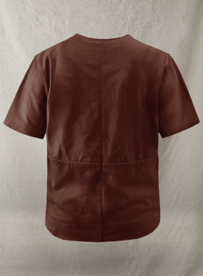 Light Weight Unlined Leather T- shirt - LeatherCult