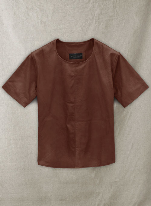 Light Weight Unlined Leather T- shirt - LeatherCult