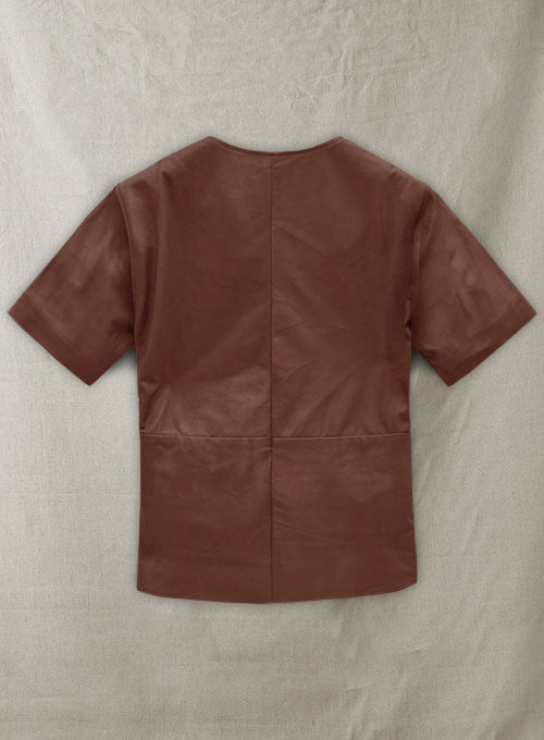 Light Weight Unlined Leather T- shirt - LeatherCult