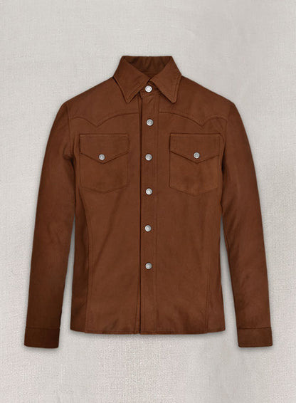 Light Weight Unlined Brown Leather Shirt - LeatherCult