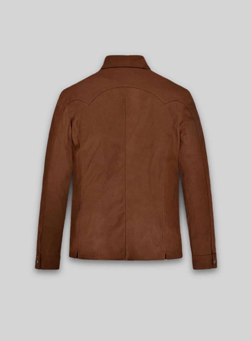Light Weight Unlined Brown Leather Shirt