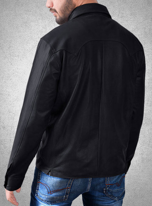 Light Weight Unlined Deep Blue Leather Shirt - LeatherCult