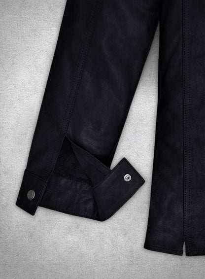 Light Weight Unlined Deep Blue Leather Shirt - LeatherCult