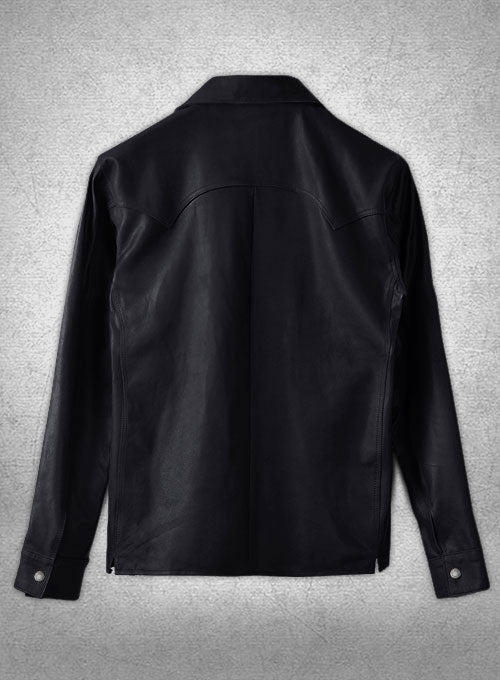 Light Weight Unlined Deep Blue Leather Shirt - LeatherCult