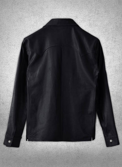 Light Weight Unlined Deep Blue Leather Shirt - LeatherCult
