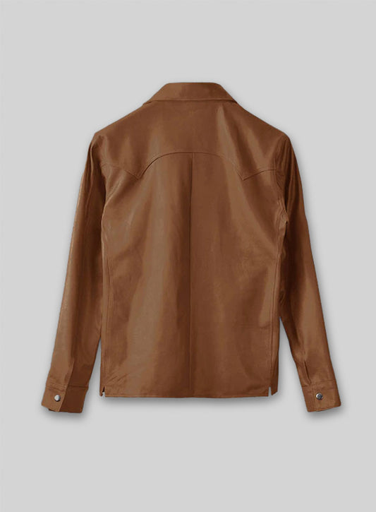 Light Weight Unlined Tan Leather Shirt