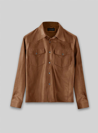 Light Weight Unlined Tan Leather Shirt