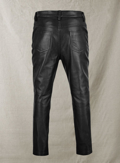Leather Zipper Jeans - Style # 9 - LeatherCult
