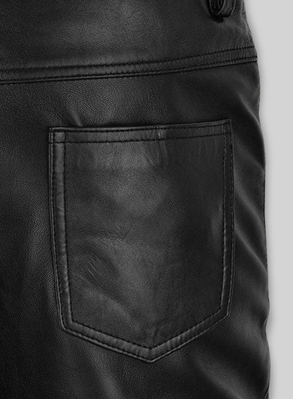 Leather Zipper Jeans - Style # 9