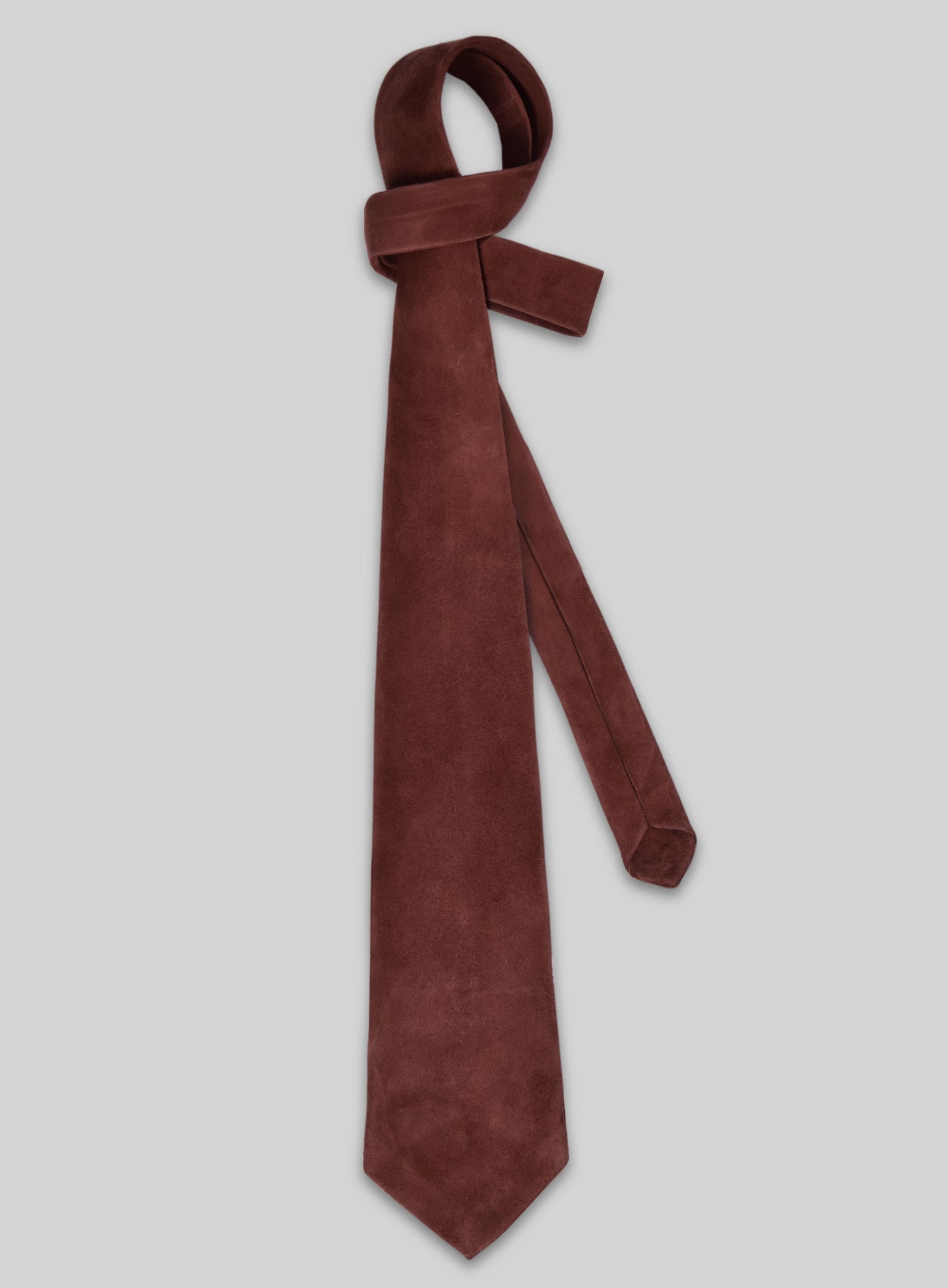 Mahogany Brown Suede Leather Tie