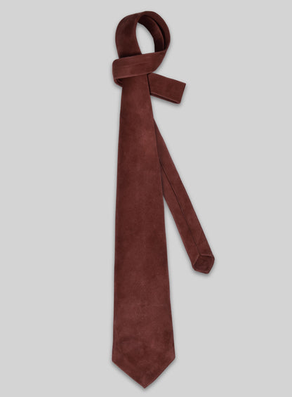 Mahogany Brown Suede Leather Tie