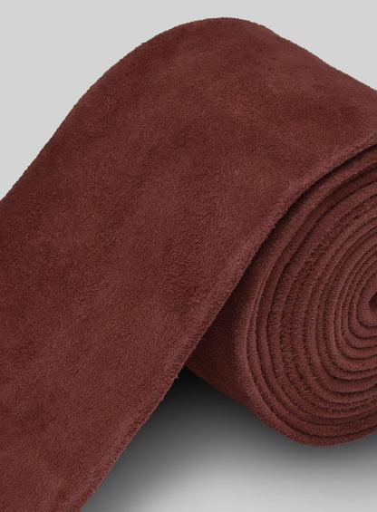 Mahogany Brown Suede Leather Tie
