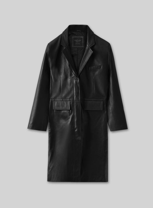 Margot Robbie Wolf Of Wall Street Leather Long Coat