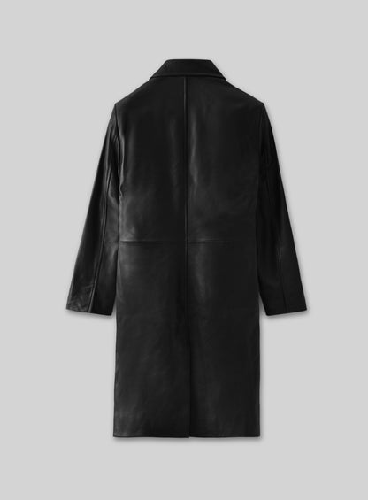 Margot Robbie Wolf Of Wall Street Leather Long Coat