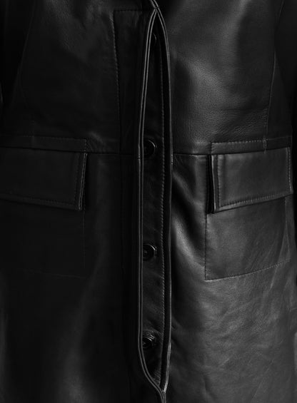 Margot Robbie Wolf Of Wall Street Leather Long Coat