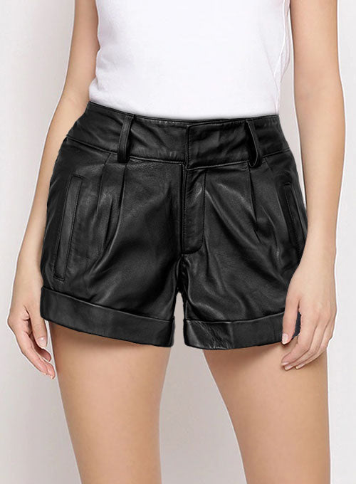 Margot Robbie Leather Shorts - LeatherCult