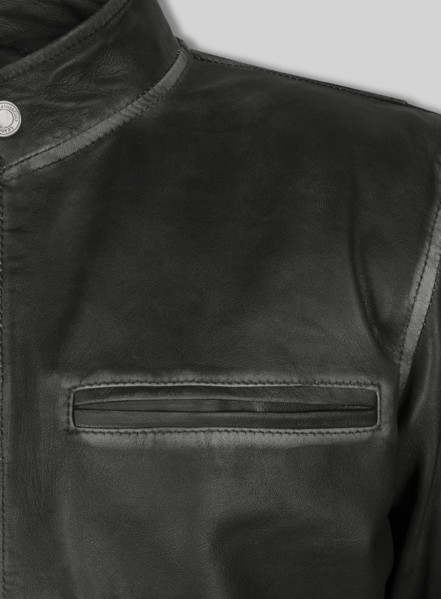 Rubbed Charcoal Mark Wahlberg Daddys Home Leather Jacket