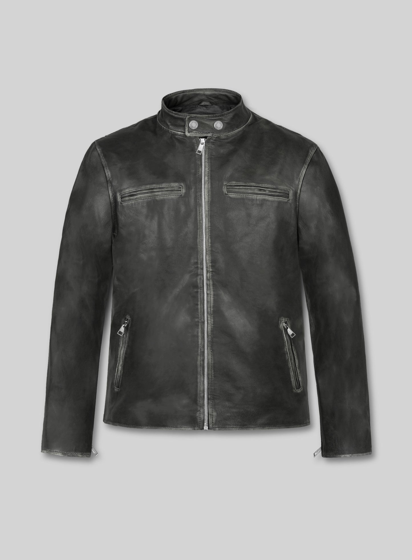 Rubbed Charcoal Mark Wahlberg Daddys Home Leather Jacket