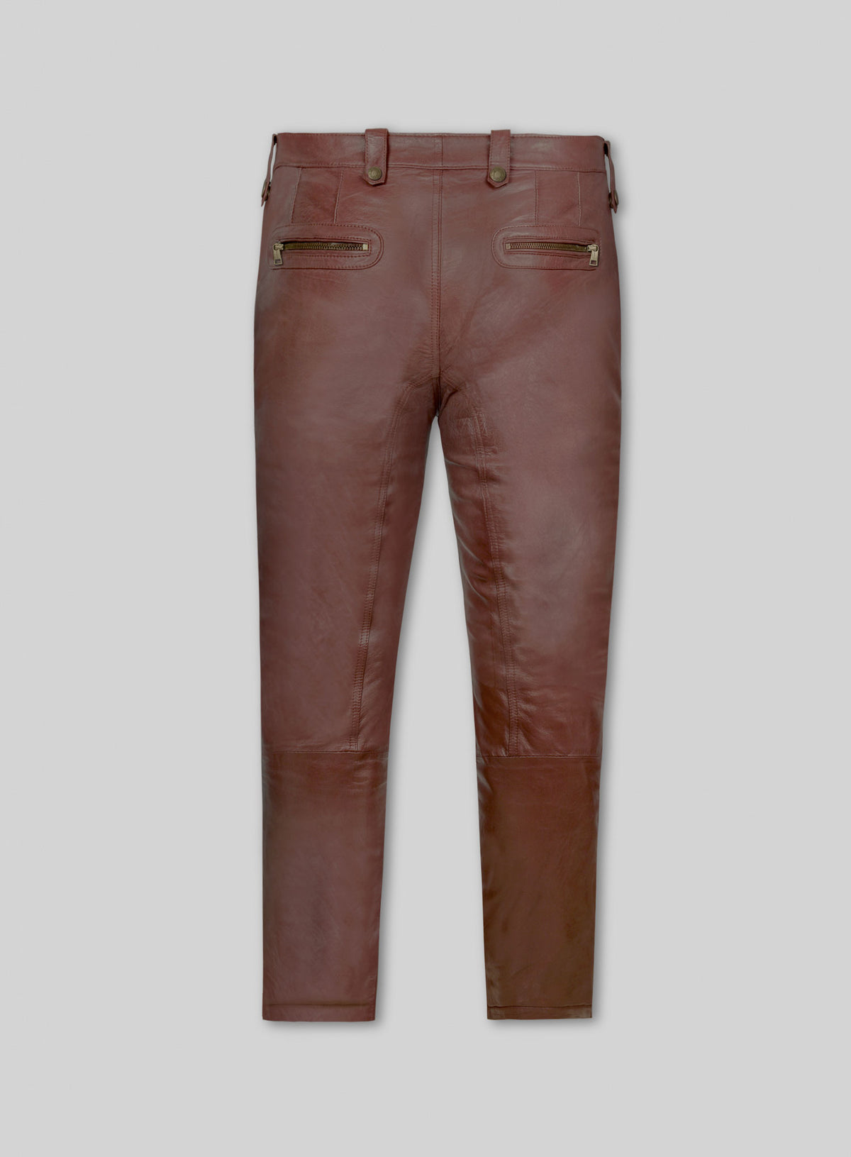 Maroon Washed & Wax Belafonte Lambskin Leather Pants
