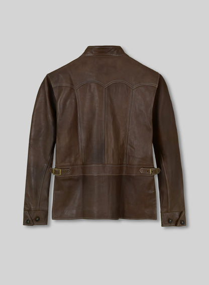 Soft Scottish Brown Washed&Wax Martin Lawrence Leather Jacket #2