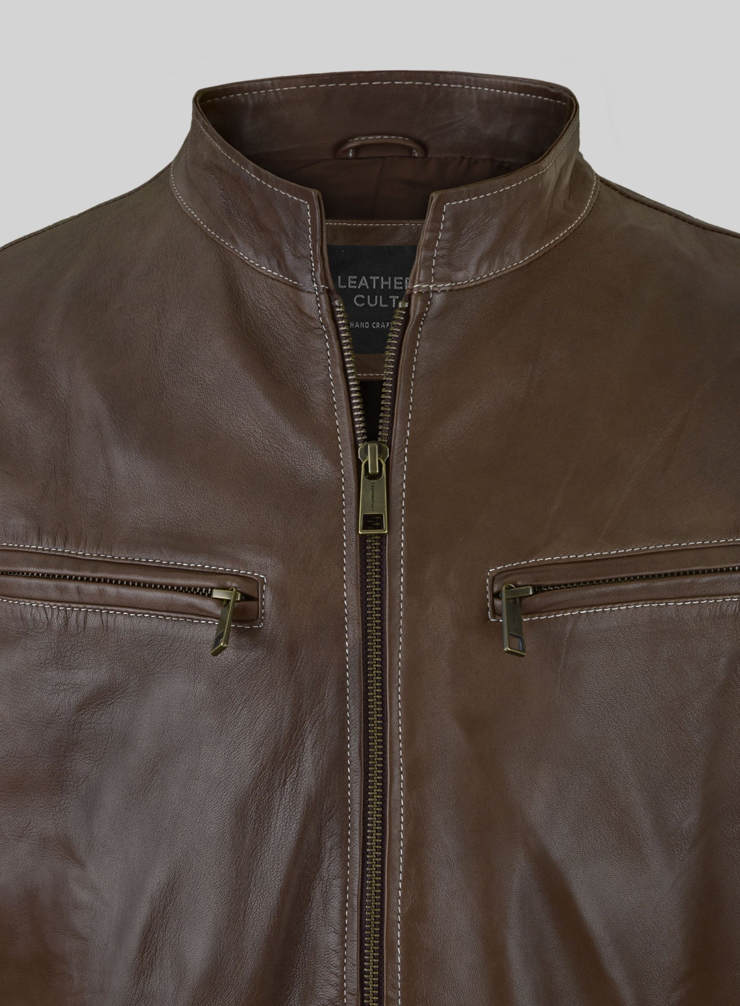 Soft Scottish Brown Washed&Wax Martin Lawrence Leather Jacket #2