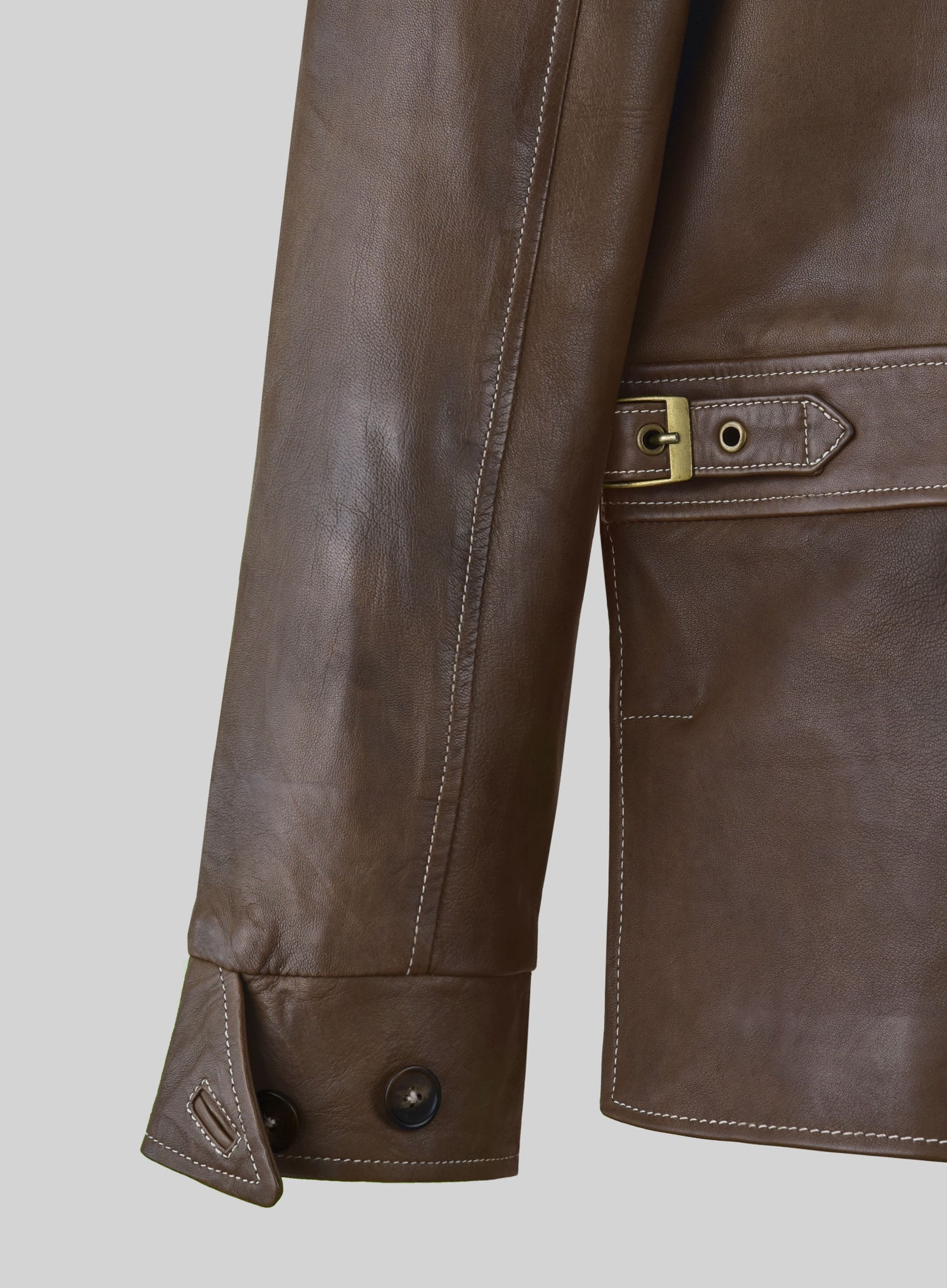 Soft Scottish Brown Washed&Wax Martin Lawrence Leather Jacket #2